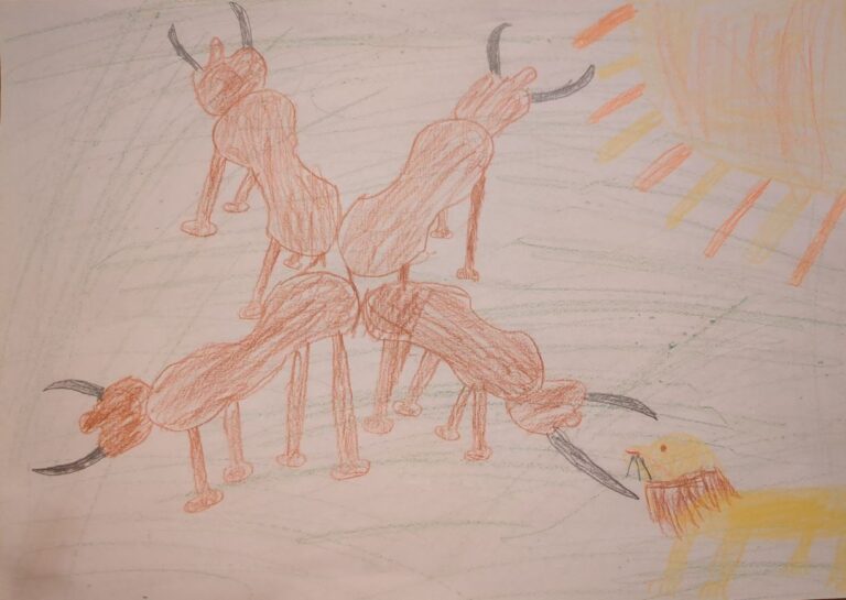 Die vier Ochsen und der Löwe