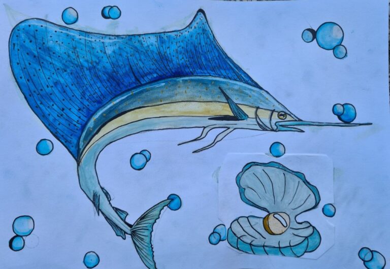 Baron von Münchfischen im Meer